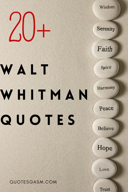  Here's a collection of Walt Whitman quotes to inspire or send thought-provoking ideas on what life was during his time about life, death, love, and happiness. via @quotesgasm